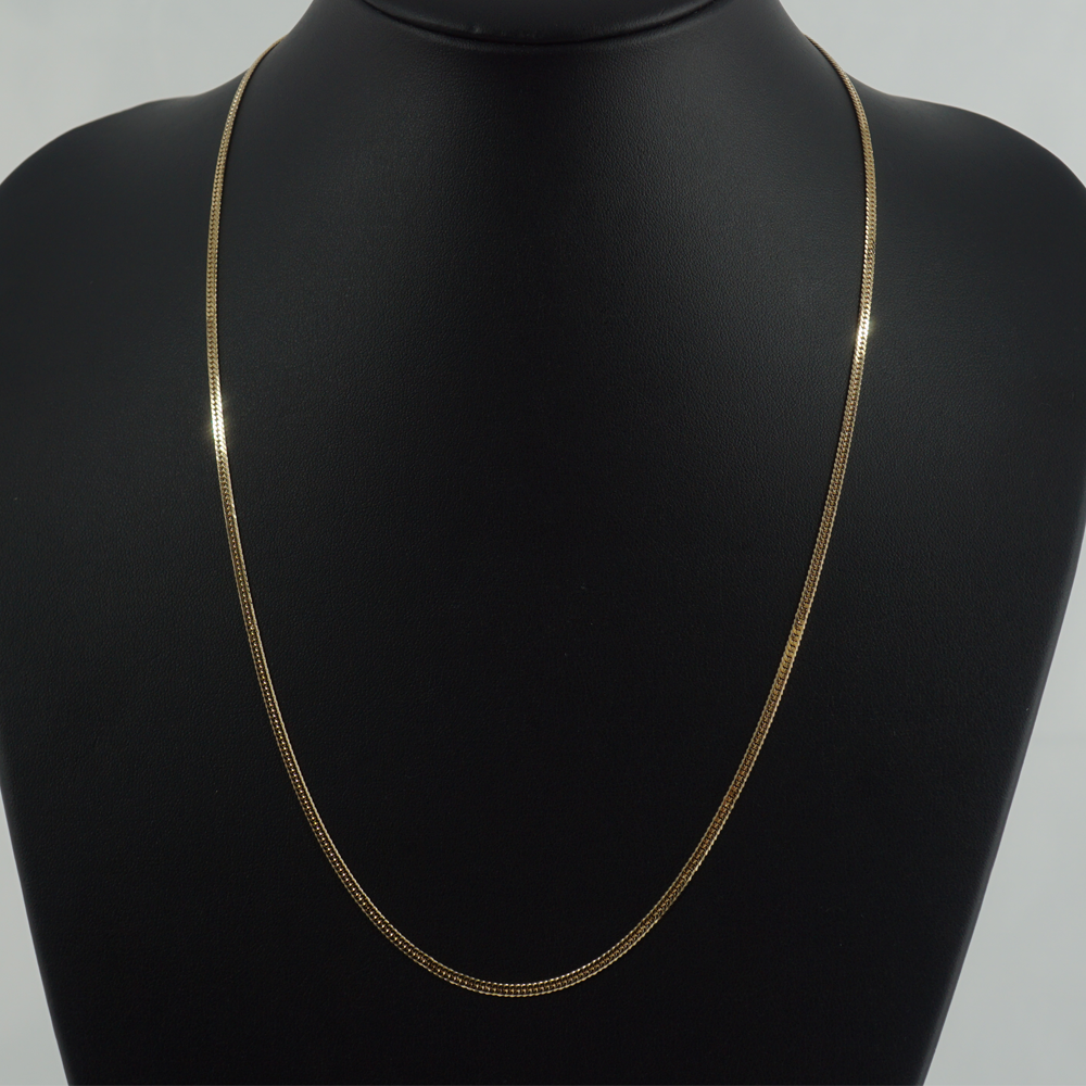 10mm 60cm 金ネックレス 18kゴールド ステンレス製 ダブルセーフティ