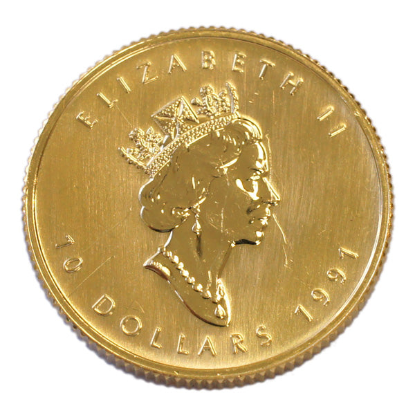 中古A/美品】 24金 メイプルリーフ 金貨 1/4オンス 1/4oz ランダム