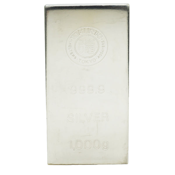 中古AB/使用感小】 純銀 徳力本店 インゴット バー 1kg 1キロ 1000g