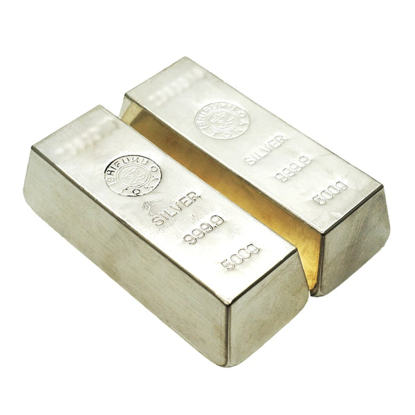 中古AB/使用感小】 純銀 インゴット 500g 2点 1kg 1000g 石福金属 銀地