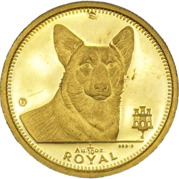 中古B/標準】 ロイヤルドッグ コイン 1991年 コーギー 犬 1/10オンス 1