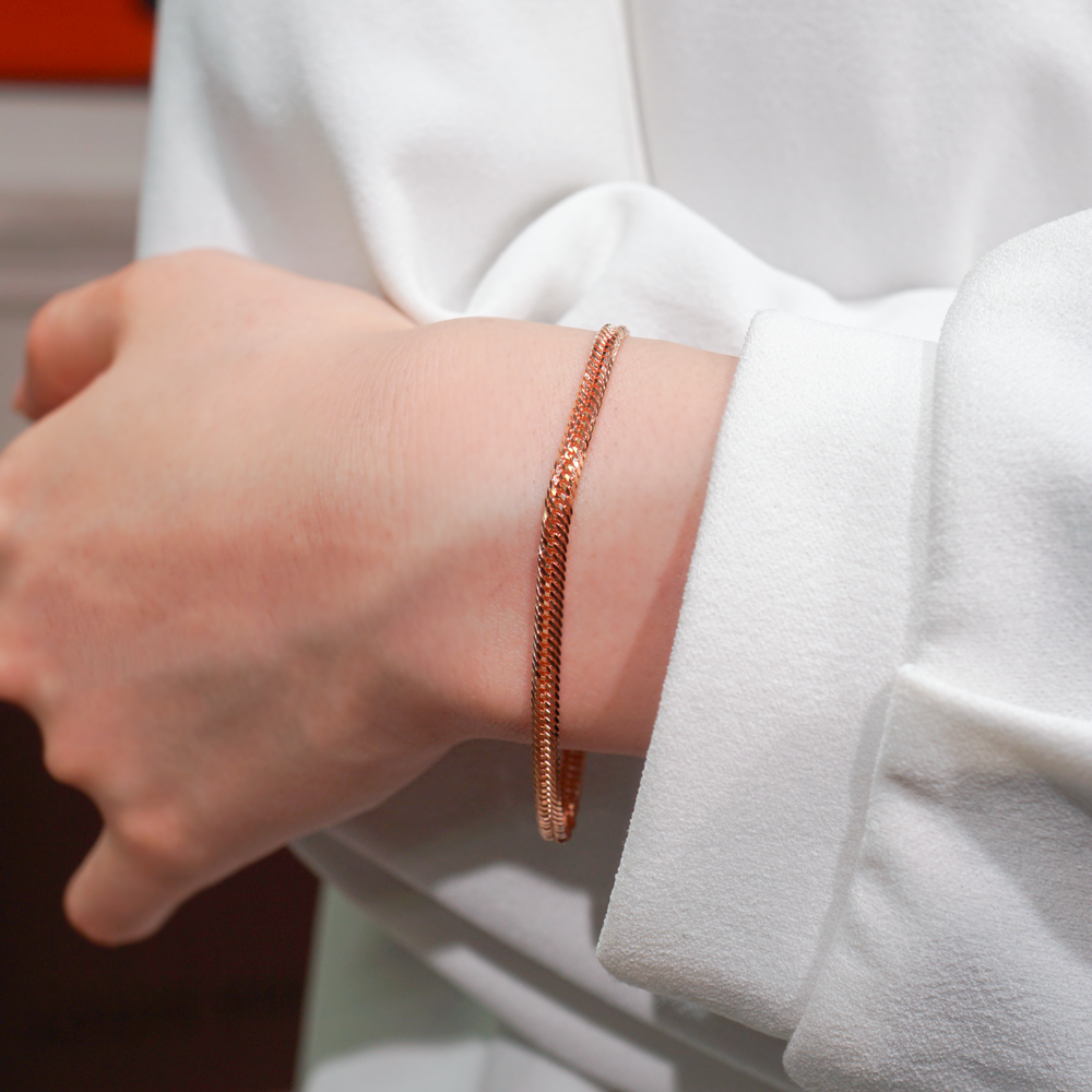 新品N/新品】 喜平 ブレスレット ローズゴールド K18 トリプル12面 新品N/新品】 喜平 ブレスレット ローズゴールド K18 トリプル12面