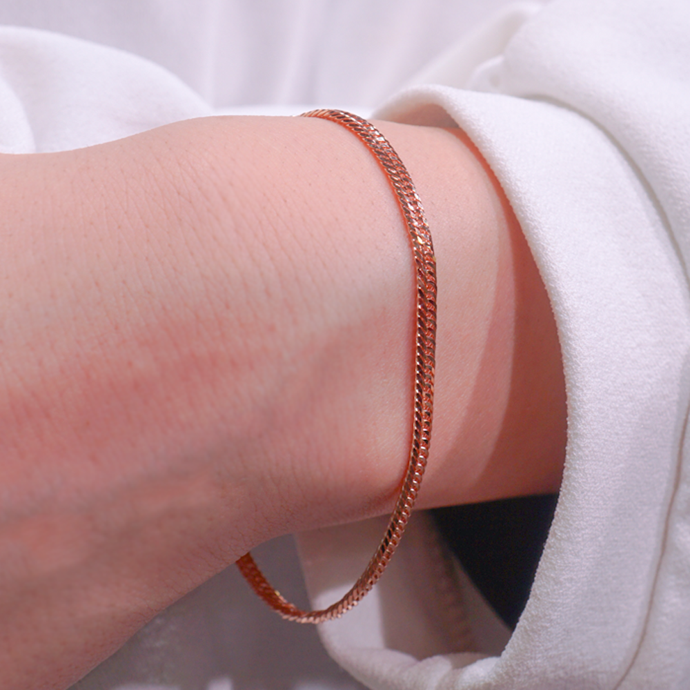 新品N/新品】 喜平 ブレスレット ローズゴールド K18 トリプル12面 新品N/新品】 喜平 ブレスレット ローズゴールド K18 トリプル12面