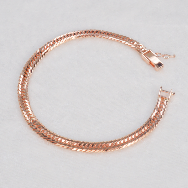 喜平 ブレスレット ローズゴールド K18 トリプル12面 18cm 10g (11g