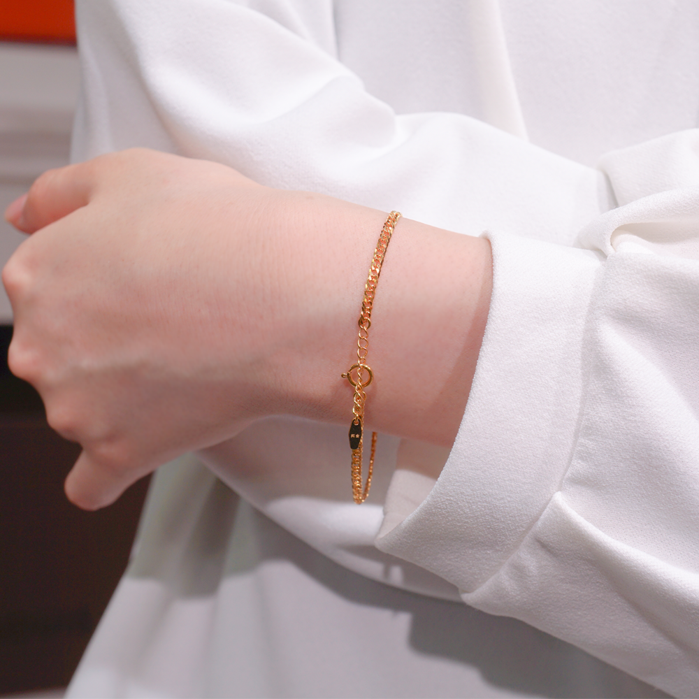 純金 喜平 ブレスレット 24金 W6面 16~18cm アジャスター付 3g キヘイ 純金 喜平 ブレスレット 24金 W6面 16~18cm アジャスター付 3g キヘイ