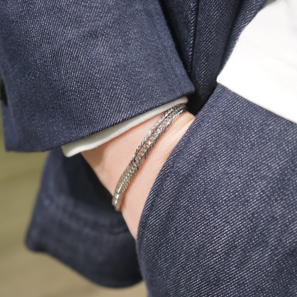 純プラチナ 喜平 ブレスレットPt999 トリプル12面 18cm 19g 造幣局検定 純プラチナ 喜平 ブレスレットPt999 トリプル12面 18cm 19g 造幣局検定