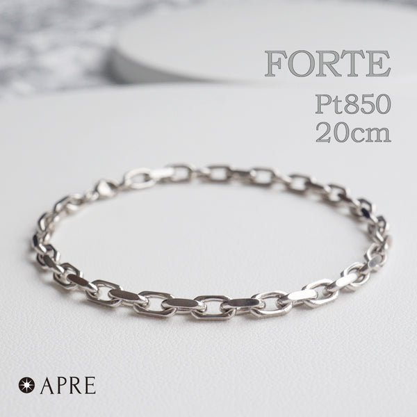 新品N/新品】 フォルテ Pt850 ブレスレット 20cm 小豆チェーン
