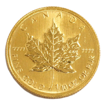 [Used A/Good Condition] 24K Maple Leaf Gold Coin 1/10oz Random Year Canada Pure Gold K24 Coin Coin