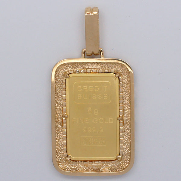 自由の女神 K24 リバティ インゴット5g K18枠付き プレート型 K24 K18 ペンダントトップ  ipap-71l
