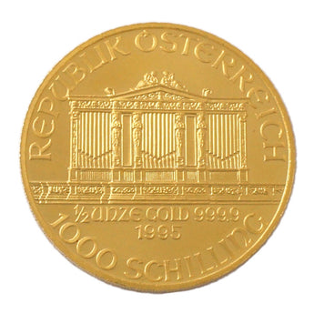 [Used SA/Extremely Good Condition] 24K Vienna Gold Coin 1/2oz 1/2oz Random Year Austria Coin Coin Coin