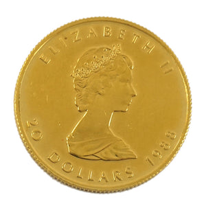 【中古B/標準】 24金 メイプルリーフ 金貨 1/2オンス 1/2oz ランダムイヤー カナダ 地金 純金 K24 メープルリーフ コイン 硬貨 貨幣