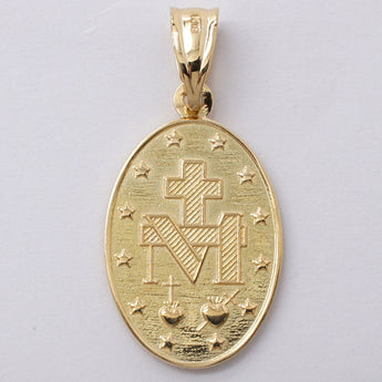 Mysterious Medai Style Maria Oval Coin Shape Unisex K18YG Pendant Top alap-408