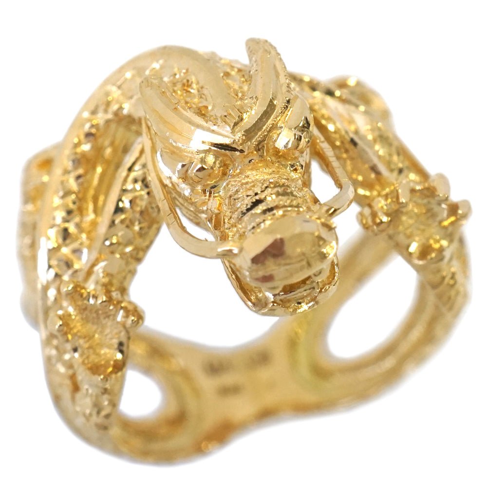 18金 ドラゴン 龍 手彫り 立体彫り K18YG メンズ リング・指輪 18号 inap49 - 喜平 | APRE