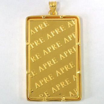 Pure gold ingot pendant top 100g gold bar 24K K24 APRE GOLD BAR