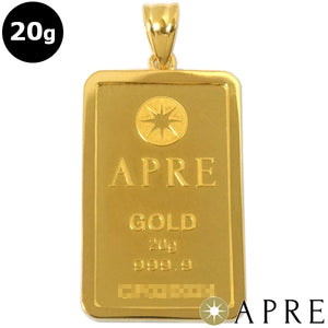 純金 インゴット ペンダントトップ 20g ゴールドバー 24金 K24 APRE GOLD BAR