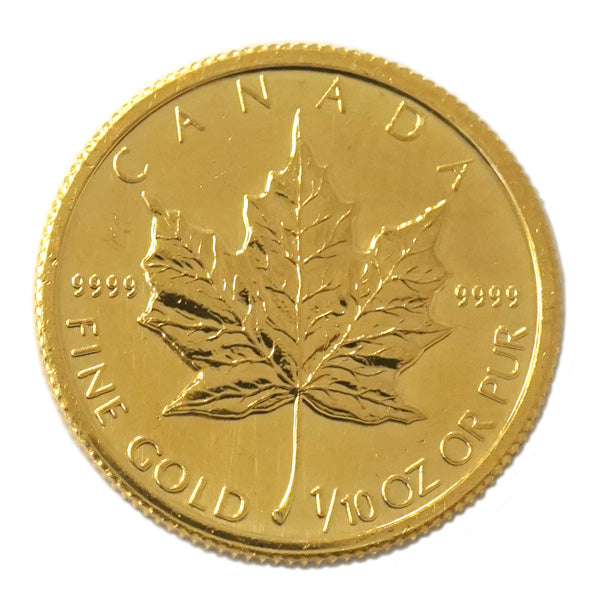 【中古B/標準】 24金 メイプルリーフ 金貨 1/10オンス 1/10oz ランダムイヤー カナダ 純金 K24 メープル コイン 貨幣
