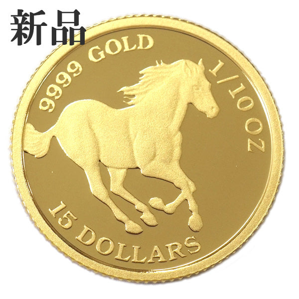 1/10オンス　2022年　貨幣k24-1-10oz-horse　新品ホース　硬貨　ツバル　エリザベス2世　コイン　純金　イギリス連邦加盟国　金貨
