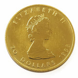 【中古AB/使用感小】 24金 メイプルリーフ 金貨 1/2オンス 1/2oz ランダムイヤー カナダ 地金 純金 K24 メープルリーフ コイン 硬貨 貨幣