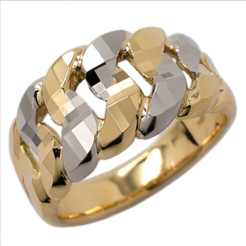 Mirror cut ring (L) combination K18YG Pt900 ring size 18 kpap-1200 